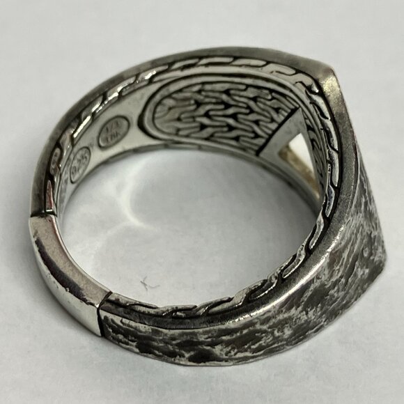 JOHN HARDY Reticulated Tiga Signet Ring 18K Yellow Gold Sterling Silver Size 11 - Picture 7 of 12